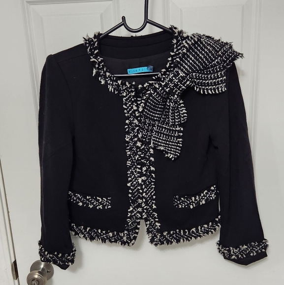 Alice + Olivia Jackets & Blazers - Alice + Olivia Black and White Tweed Blazer